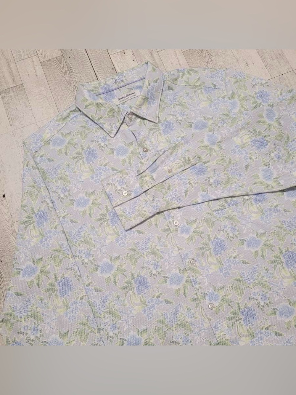 Men's Tommy Bahama San Lucio Ridge Gardens Floral Blue Button Up Shirt Size XL